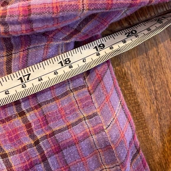 Sanctuary purple plaid cotton popover blouse size small - Picture 9 of 11